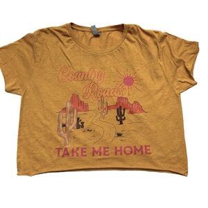 Next Level size XL antique gold crop top